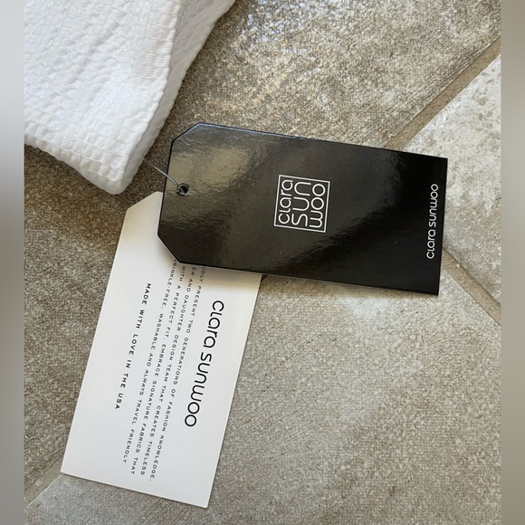 NWT Clara Sunwoo White Wrap Textured Blouse - Picture 5 of 7